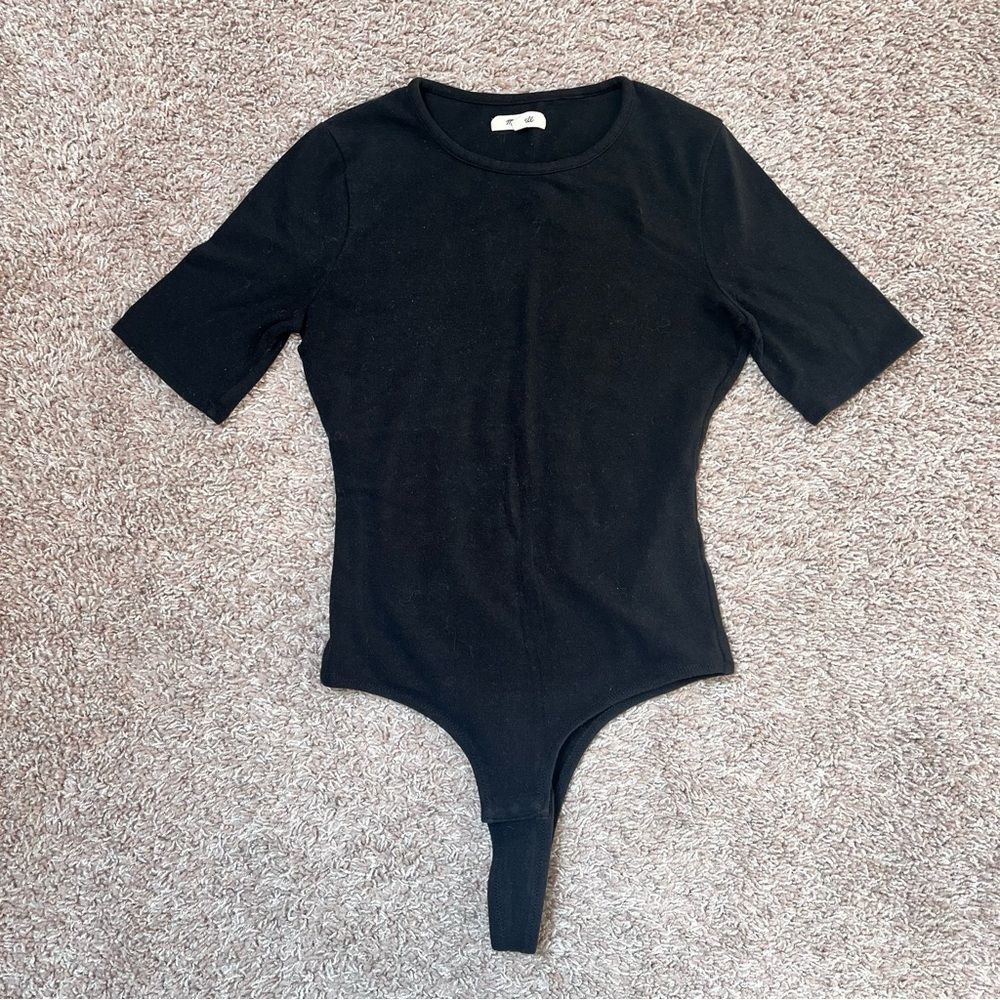 Madewell Crew Neck Short Sleeve Thong Bodysuit